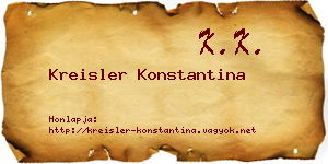 Kreisler Konstantina névjegykártya